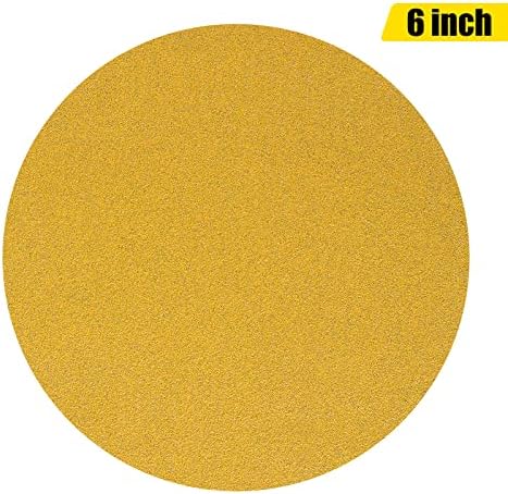 CowboyBOB 100 PCS 6 Inch 120 Grit PSA Sanding Disc Sticky Backed Sandpaper Sticky Sand Paper Aluminum Oxide Sandpaper Discs with Adhesive Back Applicable to Wood Processing Metal Polishing Molding