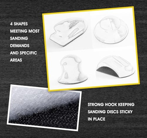 S SATC 4PCS Hook and Loop Sanding Block Included 1 Cleaning Brush 5 Inch Round and Mouse Sanding Block Meant for Wood Furniture Restoration Home Arts and Crafts