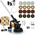 4-Head Concrete Surface Grinder with Handle & Auxiliary Wheels，3800W Concrete Grinder Machine with 6-Speed Control & Dust Collection Cover, Floor Grinder for Grinding Concrete Deck Marble Granite