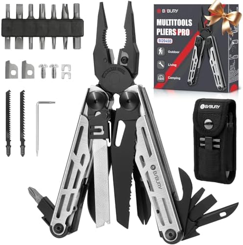 BIBURY Multitool Pliers with 440A Knife & Full Size Scissors, BI2045B