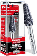 EZARC AlCrN Carbide Rotary Burr Bit, SL-5 Double Cut, 1/4-Inch Shank