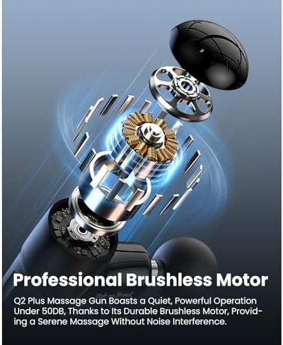 BOB AND BRAD Q2 Plus Mini Massage Gun with Heat, Pocket-Sized Heated Deep Tissue Massager, FSA Portable Muscle Massager Gun, Ultra Small & Quiet Travel Massage Gun for Pain Relief, HSA Eligible