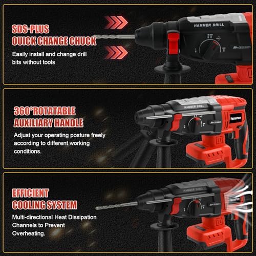 SDS Plus Rotary Hammer for Milwaukee M18 Battery (No Battery)