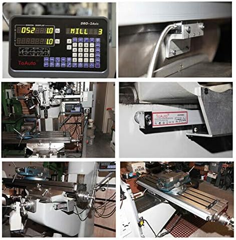 DRO 2 Axis Digital Readout Display with 2pc Glass Linear Scale 5 Micron Accuracy for CNC Mill Lathe Machine (300+900)