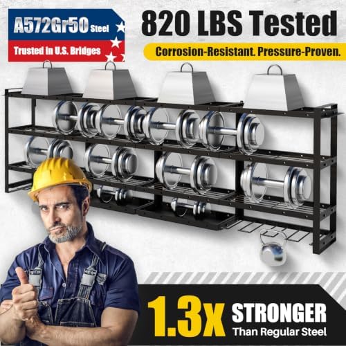 XLarge 64''W Power Tool Organizer Wall Mount, 4-Tier