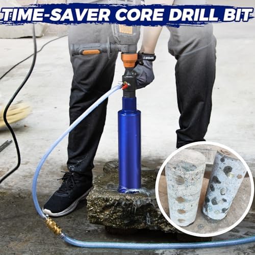 4 Inch Core Drill Bit for Concrete with Rebar - 14" Depth, Wet Use Coring Bit, 1-1/4"-7 UNC, Upgraded Welded Teeth for Brick, Block, Masonry, Stucco, Alsphalt - Great for DIY & Pros (102mm)