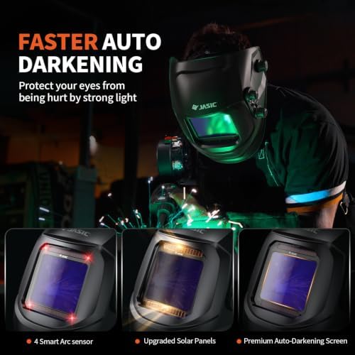 JASIC Auto Darkening Welding Helmet, Large Viewing Screen Welding Hood