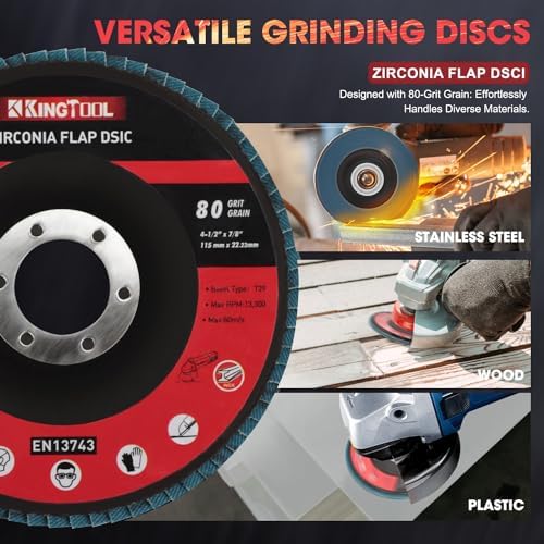 KingTool 31pcs Grinding & Cutting Wheels 4 1/2 inch Grinder Disc Set - 25pcs Cutting Wheel, 3pcs 4 1/2 Grinding Wheels, 3pcs Flap Discs with 7/8" Arbor for Angle Grinder Steel and Stainless