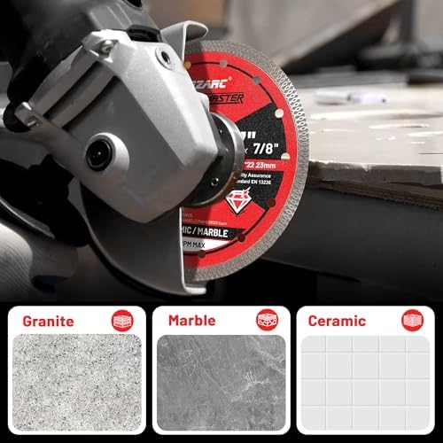 EZARC 7 Inch Super Thin Diamond Tile Blade, 7/8"-5/8" Arbor, 1-Pack