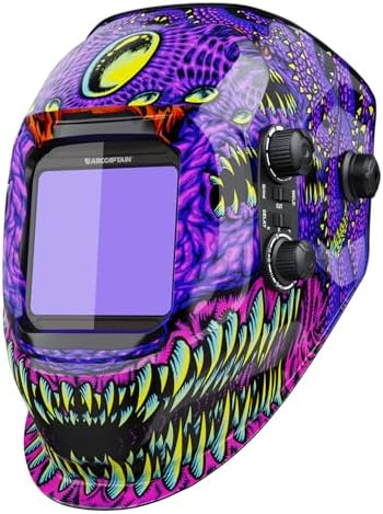ARCCAPTAIN Auto Darkening Welding Helmet, 3.94"X3.66" Large Viewing Screen