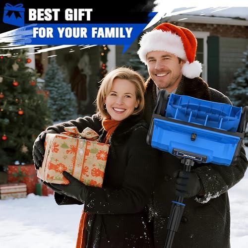 Cordless Snow Shovel, 13 Inch Electric Snow Shovel with Directional Plate, Brushless Cordless Snow Blower for Pathway, Patio, Deck, Driveway, Blue