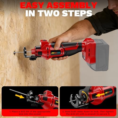 Cordless Drywall Cut-Out Tool Compatible with Milwaukee 18V Battery, 3 Speed Adjustable Brushless Rotary Saw with Up to 30000 RPM, Compact Spiral Saw Kit for Wood,Drywall,Tiles,plastic (Tool Only)