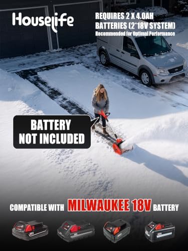 16" Cordless Snow Shovel Compatible with Milwaukee M18 Battery (Bare Tool)