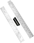 39in Clear Plastic Meter Stick with Handle, Detachable Sectional Teacher Ruler, Transparent Classroom Measuring Stick for Math Science Whiteboard Chalkboard