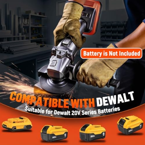 Angle Grinder Cordless Brushless Compatible with DeWalt 20V MAX Battery