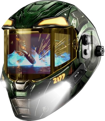 ANDELI Smart Auto-Adjust Welding Helmet with 2 LEDs, 3-Sided Auto Darkening