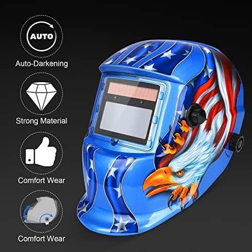 Welding Helmet Auto Darkening True Color Hood with Adjustable Shade Range 4/9-13 for TIG MIG ARC Welder Mask