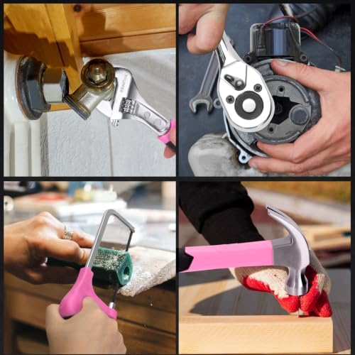 KingTool 276-Piece Tool Set Kit with 12V Cordless Power Drill (Pink)