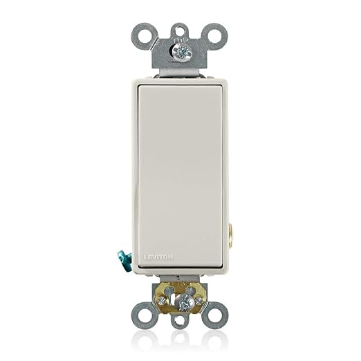 Leviton 20-Amp 120/277-Volt Decora Plus Rocker Single-Pole AC Quiet Switch, 5621-2T, Light Almond