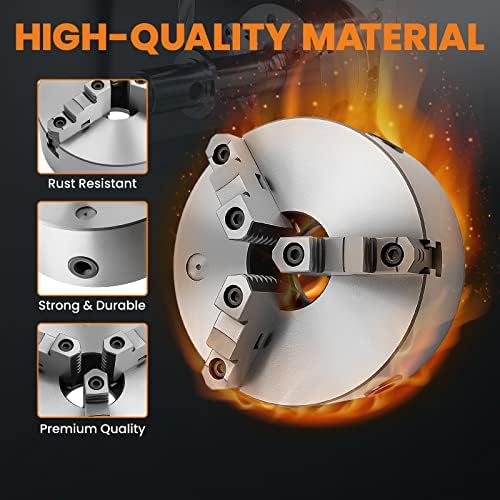 maXpeedingrods 3-Jaw Lathe Chuck 8" Self-Centering Lathe Chuck