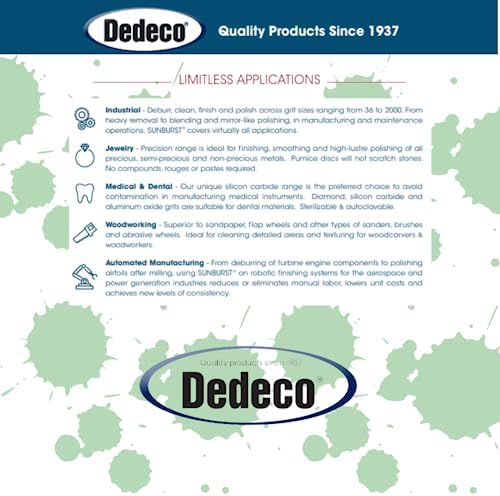 Dedeco Sunburst Radial Bristle Discs 12-Pack - 1-1/2" Curved Knife-Edge - Light Green 14000 Grit (Ultra-Fine 1 Micron) - Aluminum Oxide for Polishing & Surface Finishing