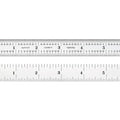 Starrett Spring Tempered Steel Rule with Satin Chrome Finish, Quick Reading and Inch Graduation with SLC - 6" Length, 4R Graduation Type, 3/64" Thickness - C604R-6 W/SLC