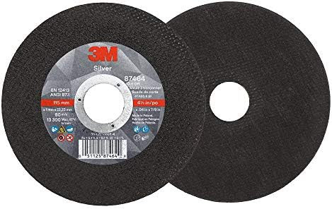 3M Silver Cut-Off Wheel, 87464, 60+, T1, 4.5 in x 0.04 in x 7/8 in