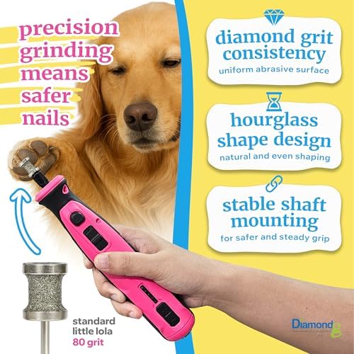 Diamondg Dog Nail Grinder Bits - Diamond-Coated, 60-80 Grit Body, 2 Pack