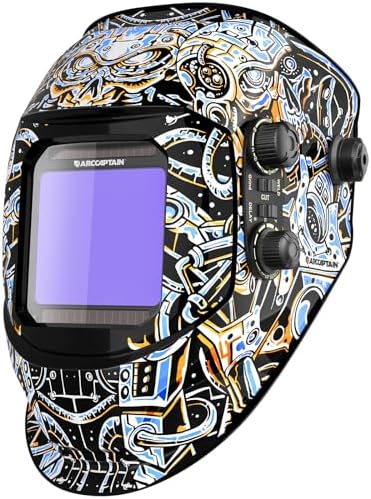 ARCCAPTAIN Auto Darkening Welding Helmet, 3.94"X3.66" Large Viewing Screen