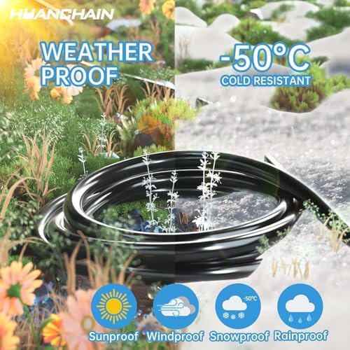HUANCHAIN Indoor Outdoor Black Extension Cord 8 FT Waterproof 16/3 Gauge