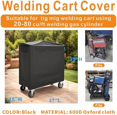 Welding Cart Cover, Fits TIG MIG 3-Tier Weldeing Cart .