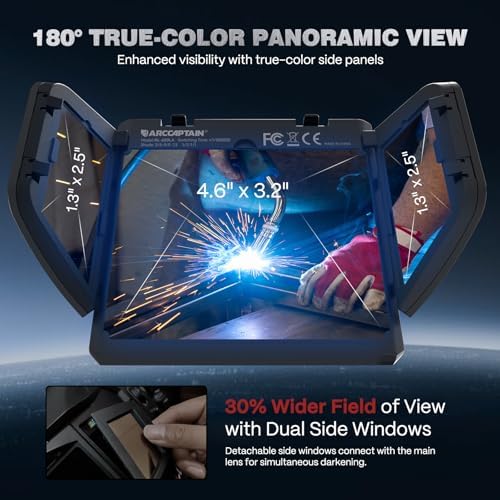 ARCCAPTAIN Intelligent Auto-Darkening Welding Helmet, 180° True Color Hood