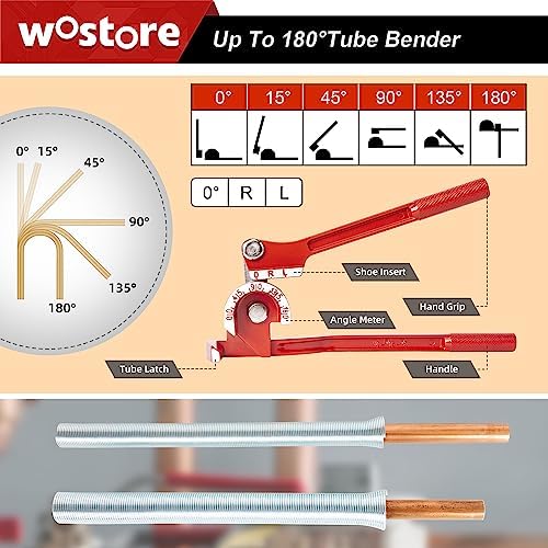 Wostore Double Flaring Tool Kit, Tube Bender 1/4-3/8" & Spring 1/2-5/8"