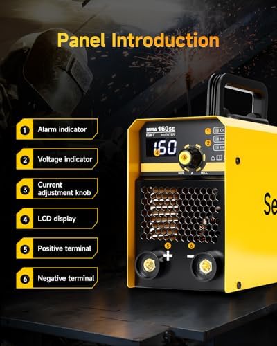 110V/220V Stick Welder with Digital Display, 160A ARC/Lift TIG Welding Machine with Synergic Control, IGBT Inverter Portable MMA Welder Machine with Hot Start, Arc force and Anti-Stick