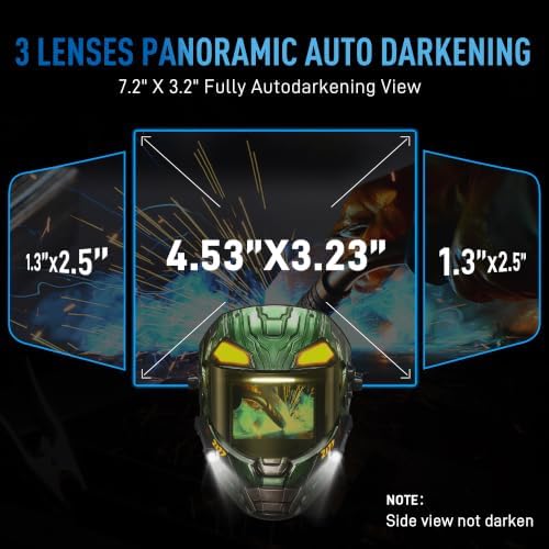 ANDELI Smart Auto-Adjust Auto Darkening Welding Helmet with 3 LED Lights