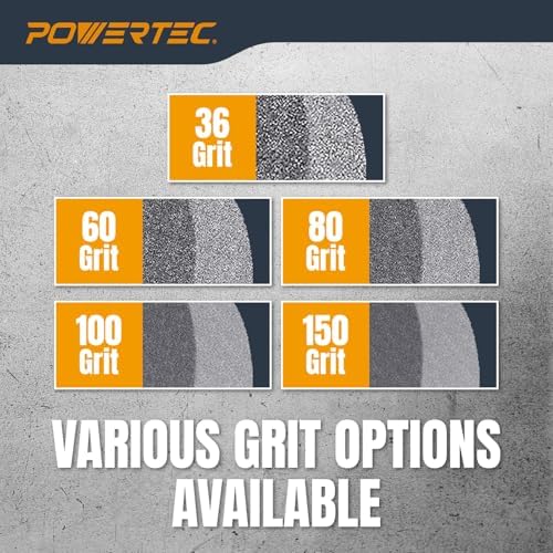 POWERTEC Bench Grinder Wheel 2PK, 8 Inch Grinding Wheel 100 Grit, Aluminum Oxide, 8 Bench Grinder Wheels for Pedestal & Benches, 1" Thick 5/8" Arbor, Sharpening Shaping Drill Bits, Knife -15522-P2