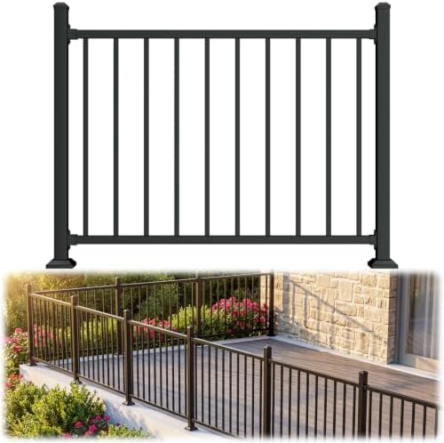 36in H x 4ft W Modular Aluminum Porch and Deck Railing Kit