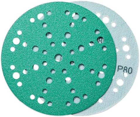 6" 80 Grit Sanding Discs, 49-Hole Hook & Loop for Festool Sanders, 100 Pcs