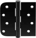 goldenwarm 3 Pack 4'' Matte Black Door Hinges – Ball Bearing 304 Stainless Steel Hinges for Exterior Doors, Square & Round Corners