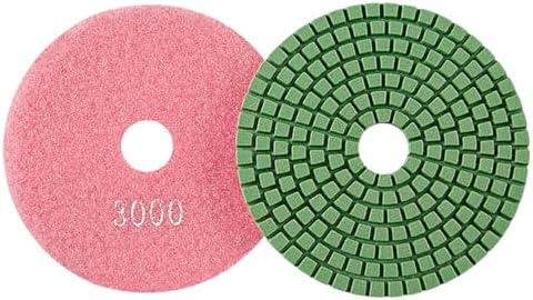 Diamond Polishing Pad, 4 inch 100 mm 3000 Grit Sanding Discs for Grinder & Polisher, Hook and Loop Backing Pad for Grinding Buffing Granite Marble Concrete Stone (1 Piece)
