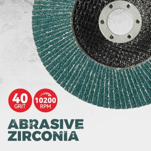 10 Pack 6" x 7/8" Zirconia Flap Discs, T29 Grinding Wheel 40 Grit
