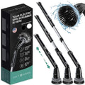 JULY HOME Electric Spin Scrubber with Adjustable Extension Shower Scrubber Brush, Cordless Automatic Power Scrubber for Shower, Cleaner for Tile, Floor, Long Handle & 3 Brush (Packaging May Vary)