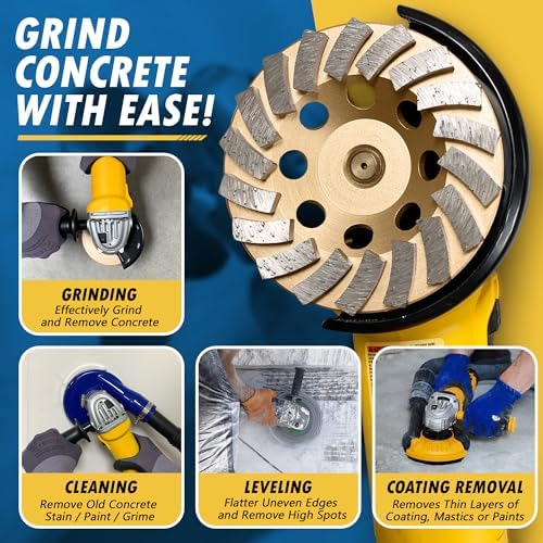 7" Diamond Grinding Wheel for Concrete Masonry 12 Segments 5/8"-11