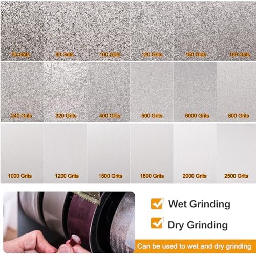 HARFINGTON Diamond Lapidary Wheel 6 Inch x 1 Inch Arbor Hole 240 Grit Grinding Wheels for Stone, Marble, Glass, Ceramics, Crystal, Carbide, Steel
