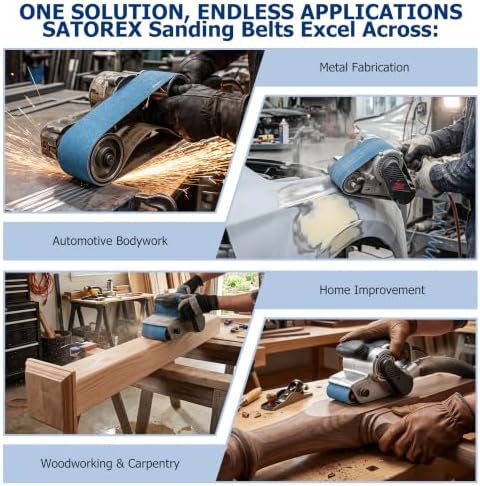 3x21 Inch Sanding Belts 21 Pack, 7 Grits (40/60/80/120/150/240/400) Heavy Duty Belt Sander Paper for Wood Metal Furniture Automotive Stainless Steel