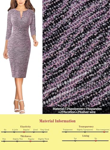 VFSHOW Womens Work Business Office Zipper Up Slim Bodycon Sheath Dress