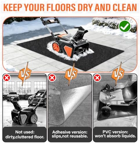 36x60in Snow Blower Mat, Absorbent Snow Blower Floor Mat