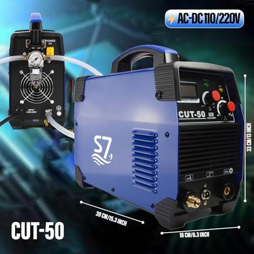 50A Plasma Cutter with LED Display, Dual Voltage 110V/220V, Clean Metal Cutting up to 1/2″ Steel, Easy Setup PT31 Torch, Lightweight for DIY & Home Workshops