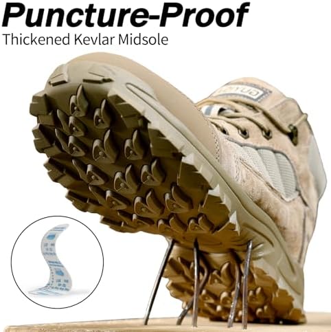 GUSAYEX Steel Toe Boots for Men Puncture Resistant Work Boots