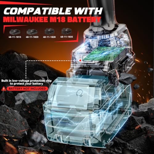DIYtoolifz Cordless Impact Wrench 1/2” Compatible with Milwaukee 18v Battery(Bare Tool), 1000FT-LBS High Torque Impact Driver, Electric Impact Gun with LED Light, Variable Speeds, 4-Speed Control